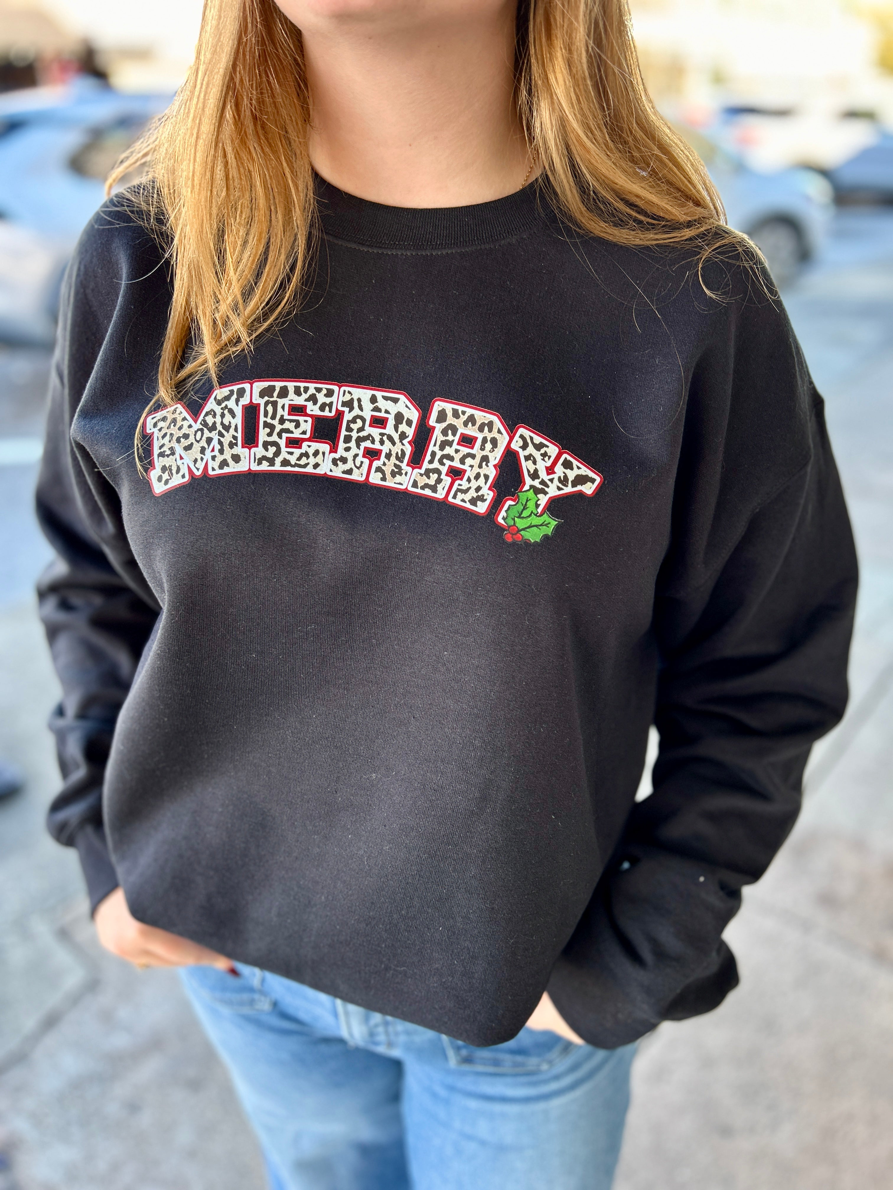 Merry Leopard Sweatshirt