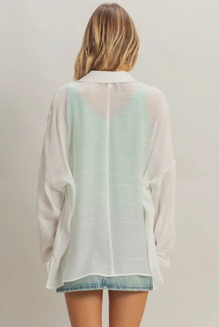 Olivia Button-Down Blouse White