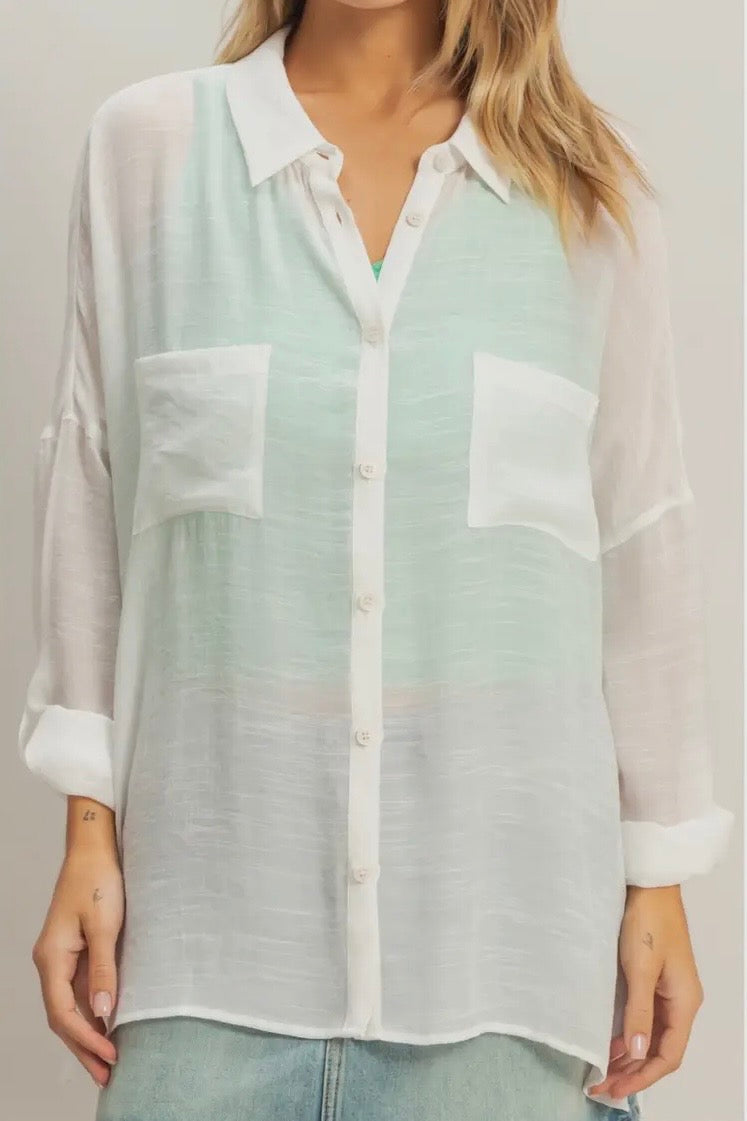 Olivia Button-Down Blouse White