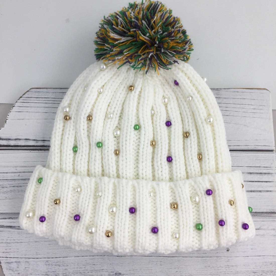 Mardi Gras Pearl Beanie