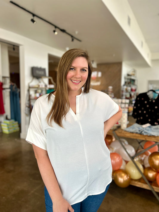 Girl Next Door Blouse- White