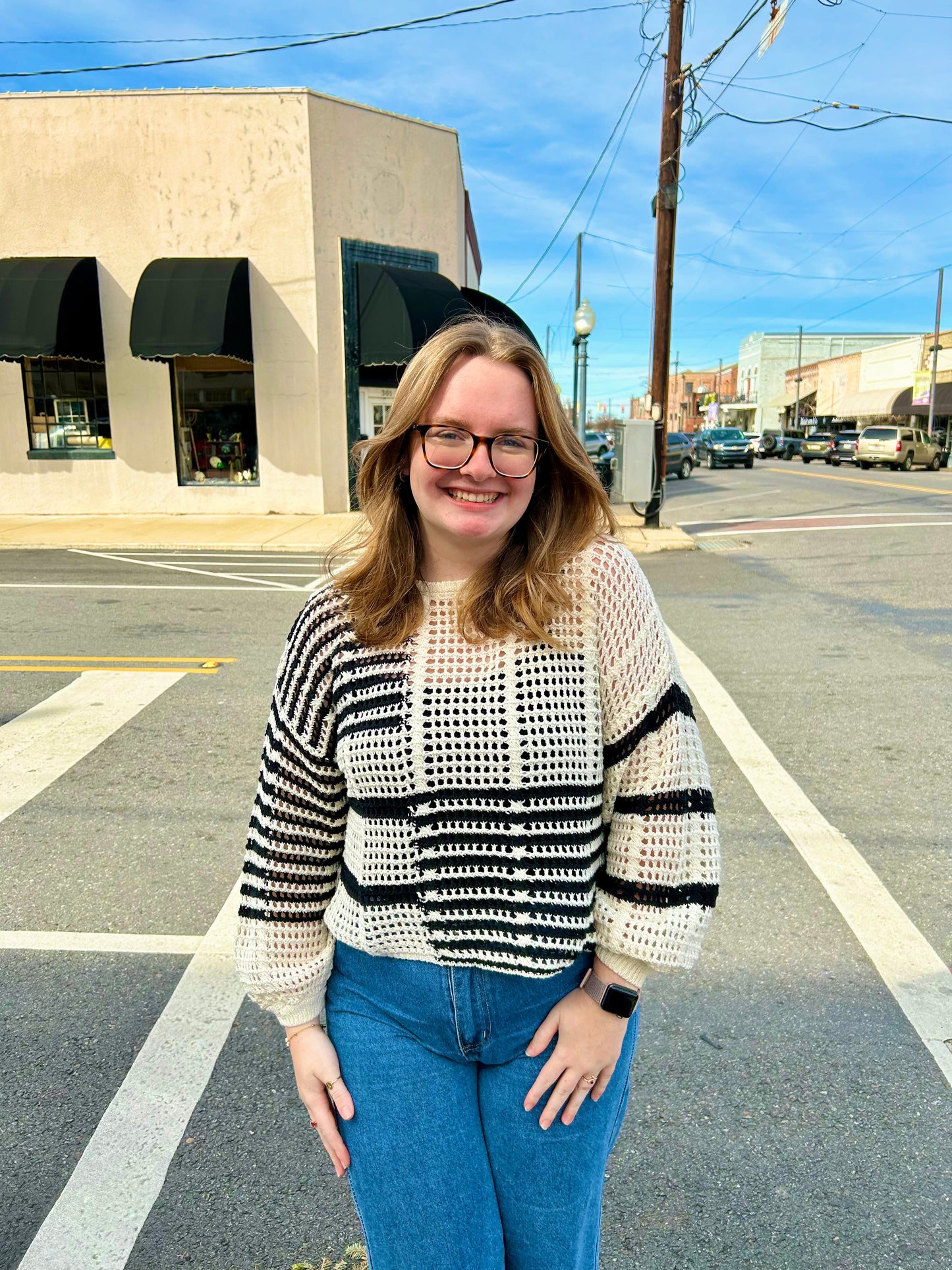 In Line Crochet Sweater