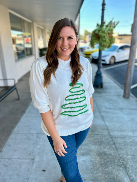 Tinsel Christmas Tree Sweater