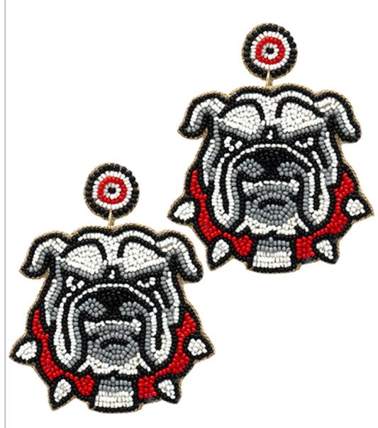 Bulldog Beaded Earrings