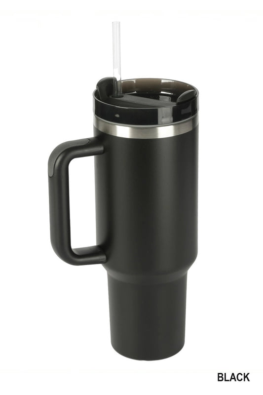 40oz Stainless Steel Tumbler with 2 Straws