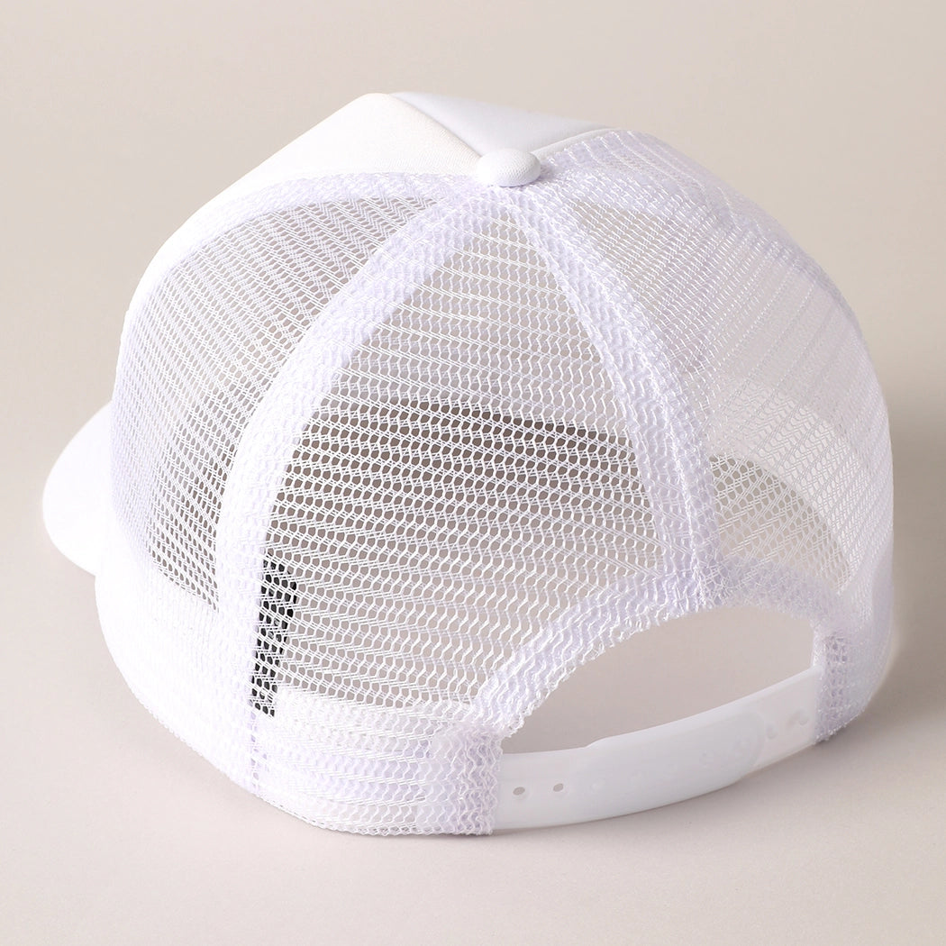 Bow Patch Trucker Hat- White