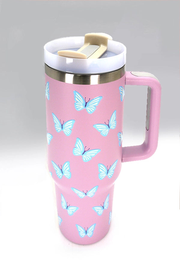 Butterfly Lilac 40oz Stainless Tumbler