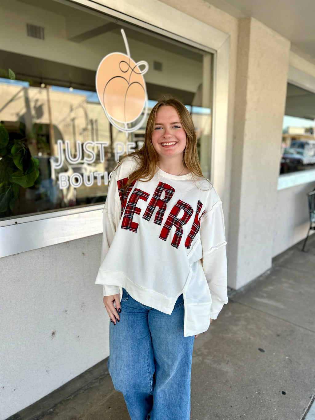 Merry Plaid Fleece Sweater