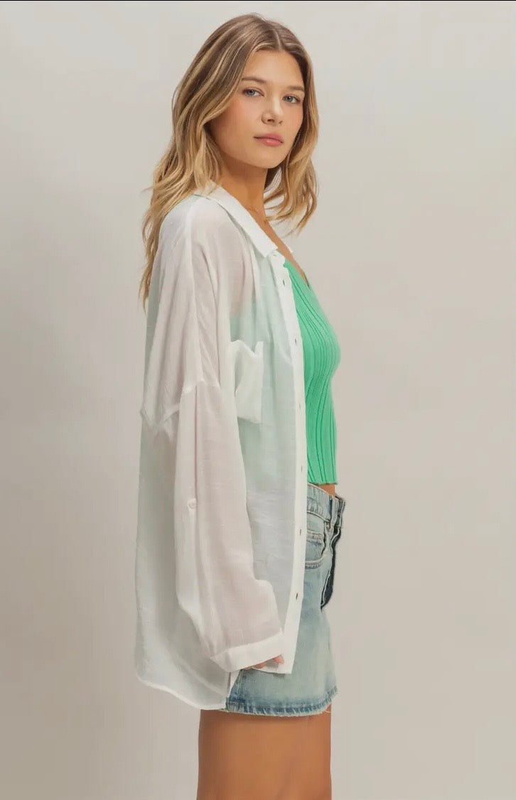 Olivia Button-Down Blouse White