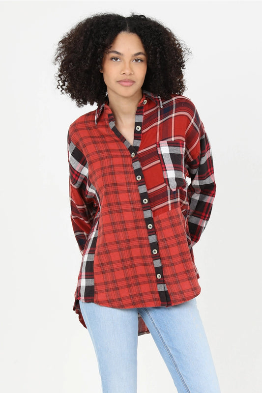 Call Me Up Plaid Top