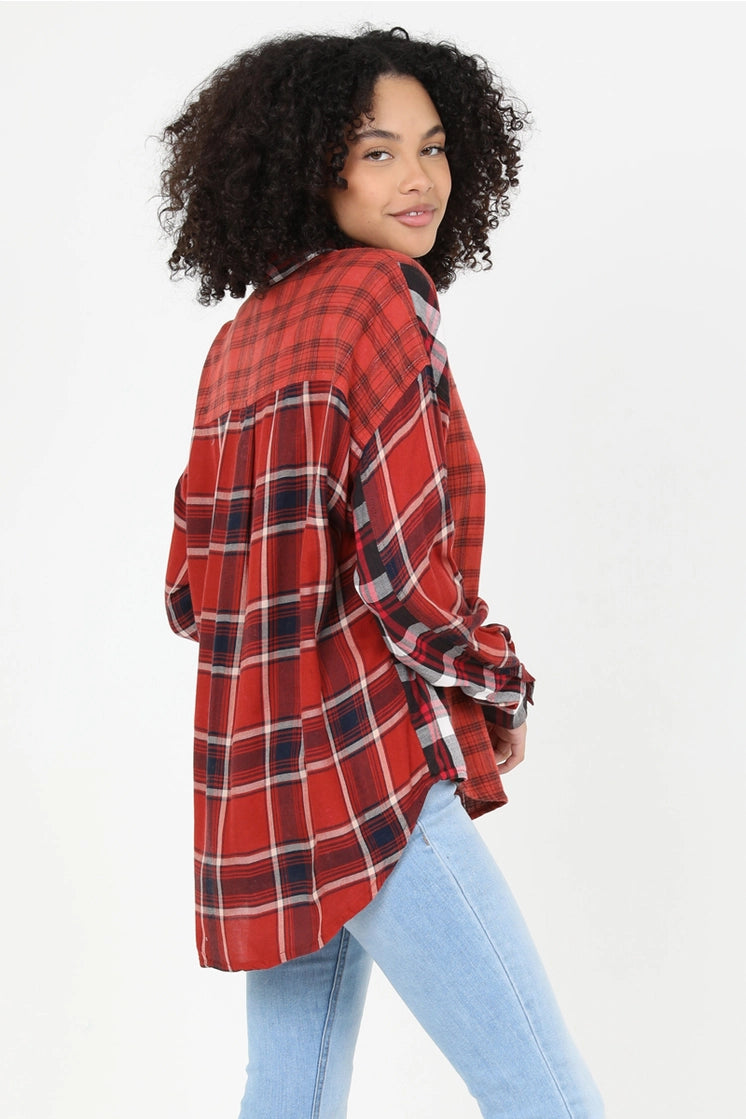 Call Me Up Plaid Top