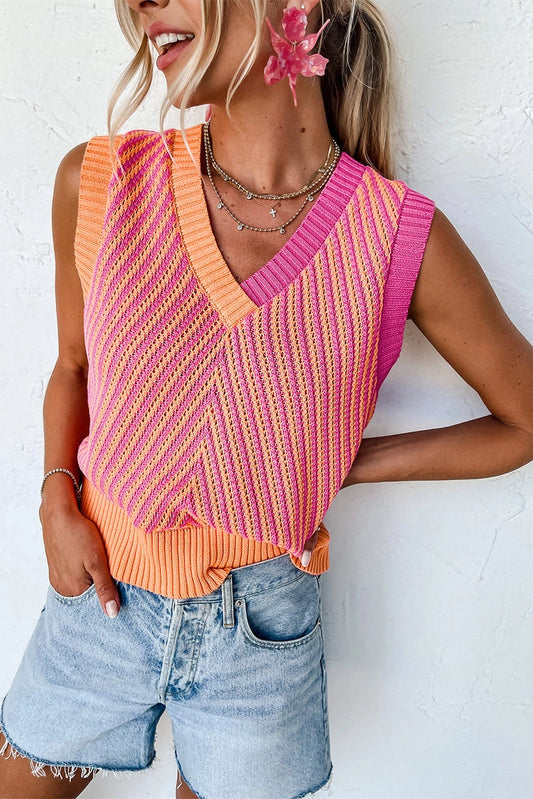 Cheveron Sleeveless Sweater