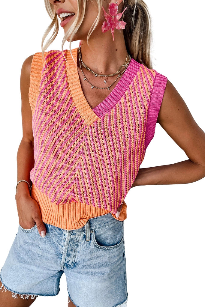Cheveron Sleeveless Sweater