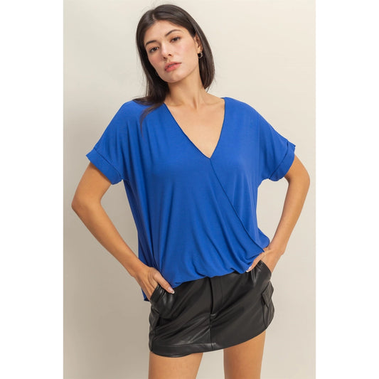 Ellie In Bloom Top- Cobalt