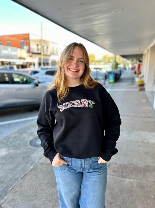 Merry Leopard Sweatshirt