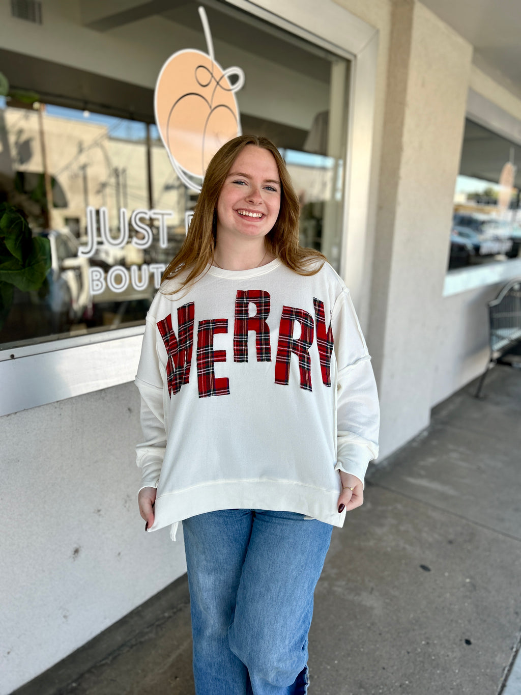 Merry Plaid Fleece Sweater