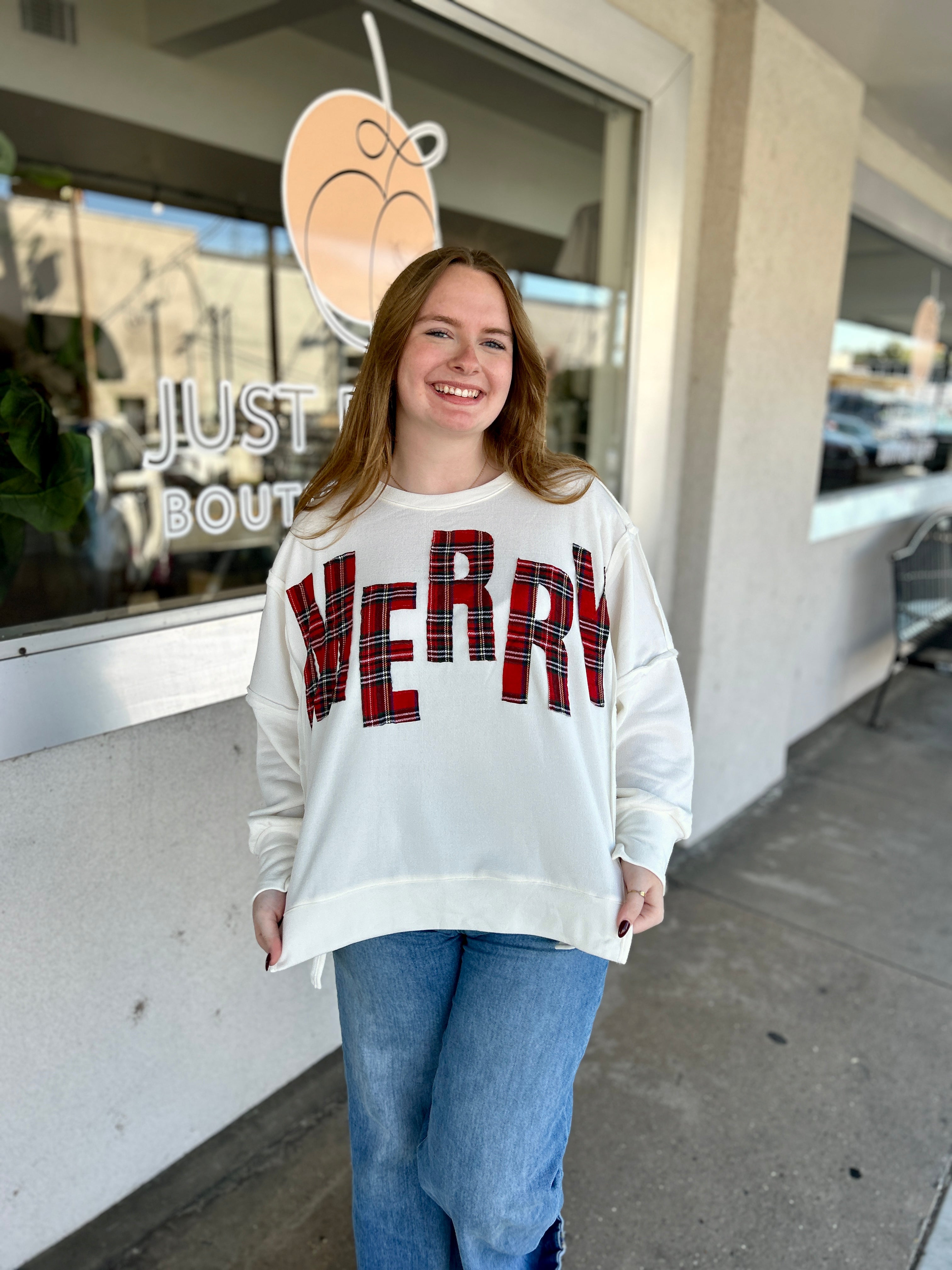 Merry Plaid Fleece Sweater