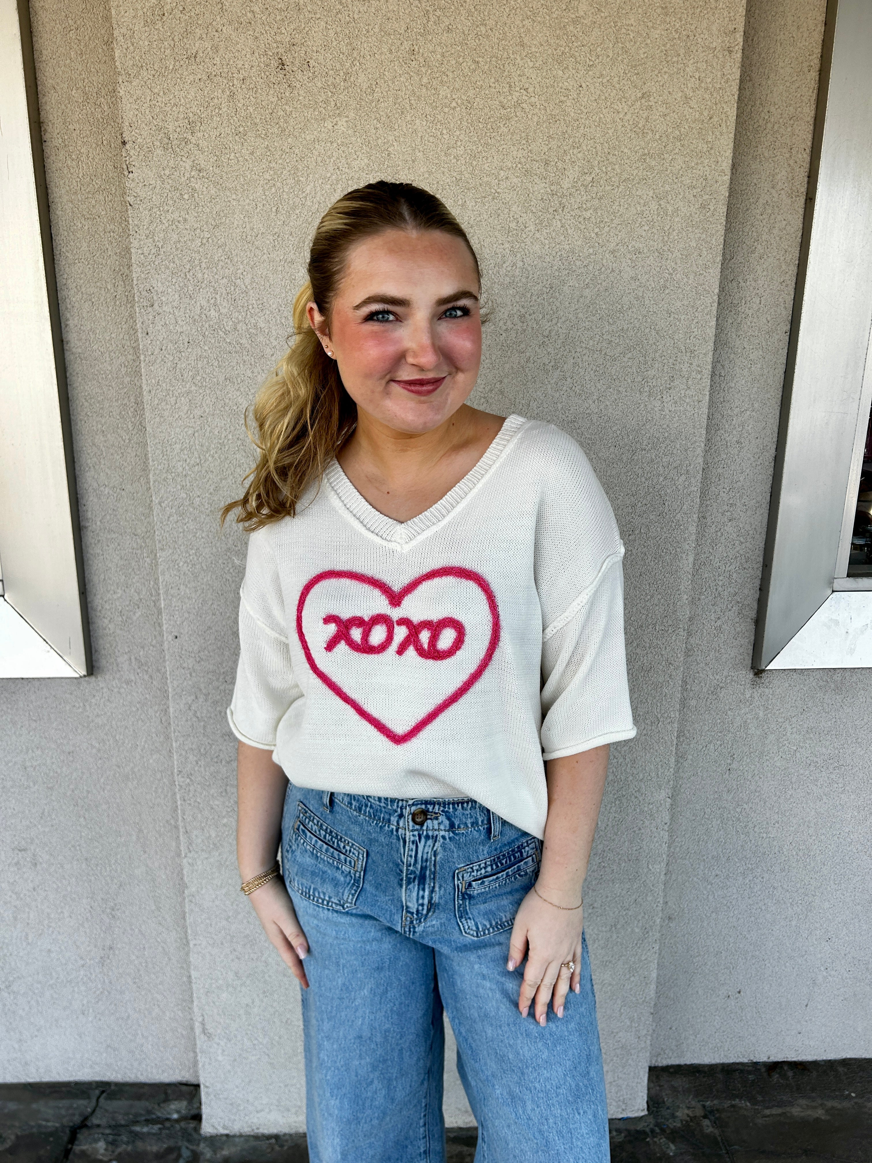XOXO Short Sleeve Top