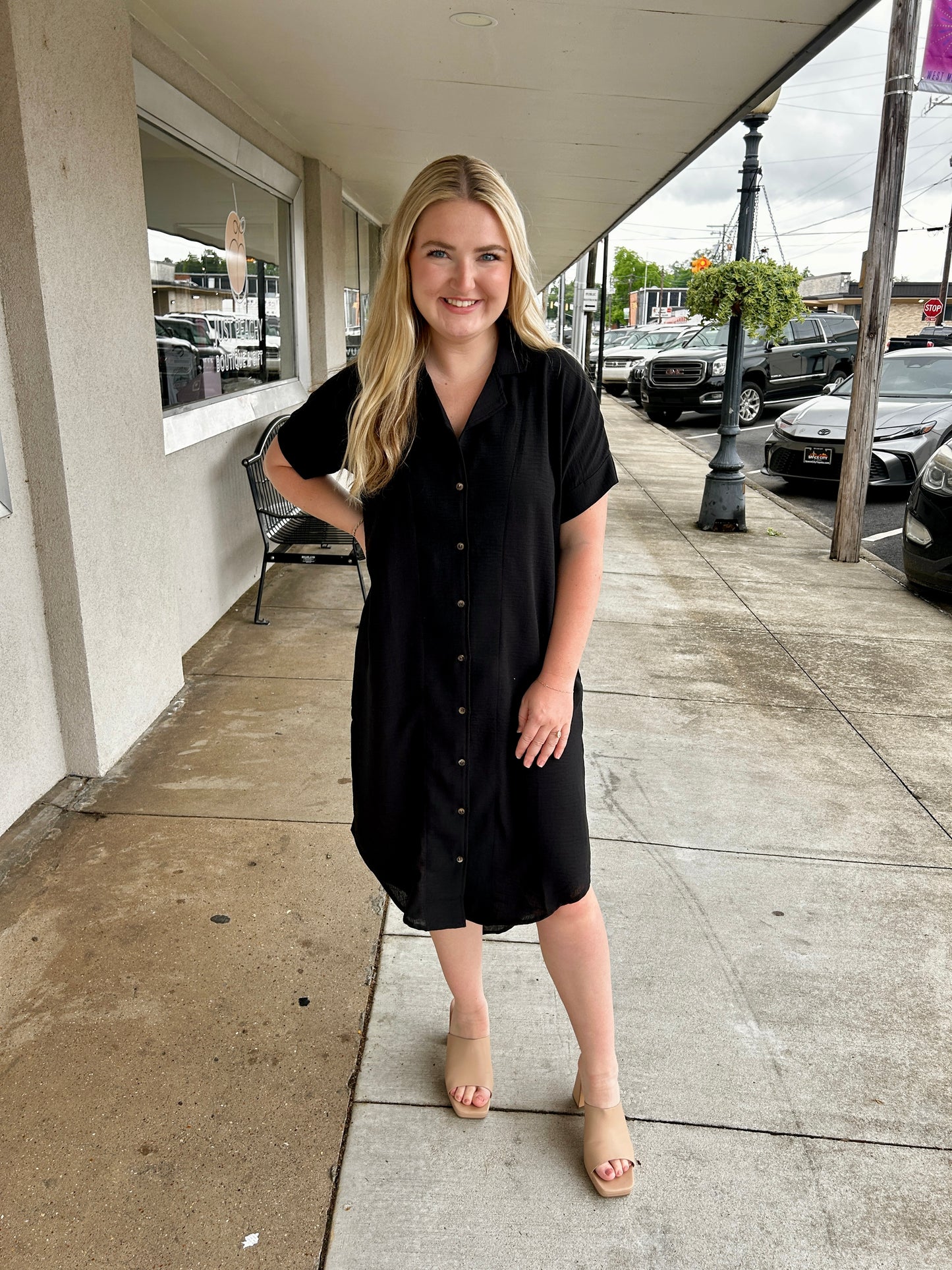 Free Spirit Shirt Dress- Black