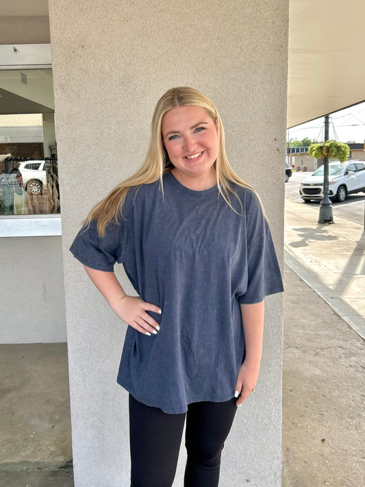 Dream Girl Boyfriend Tee- BlackBerry