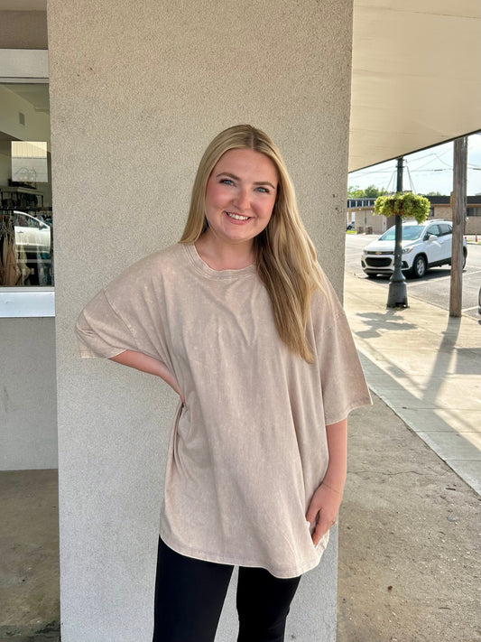 Dream Girl Boyfriend Tee- Ash Mocha