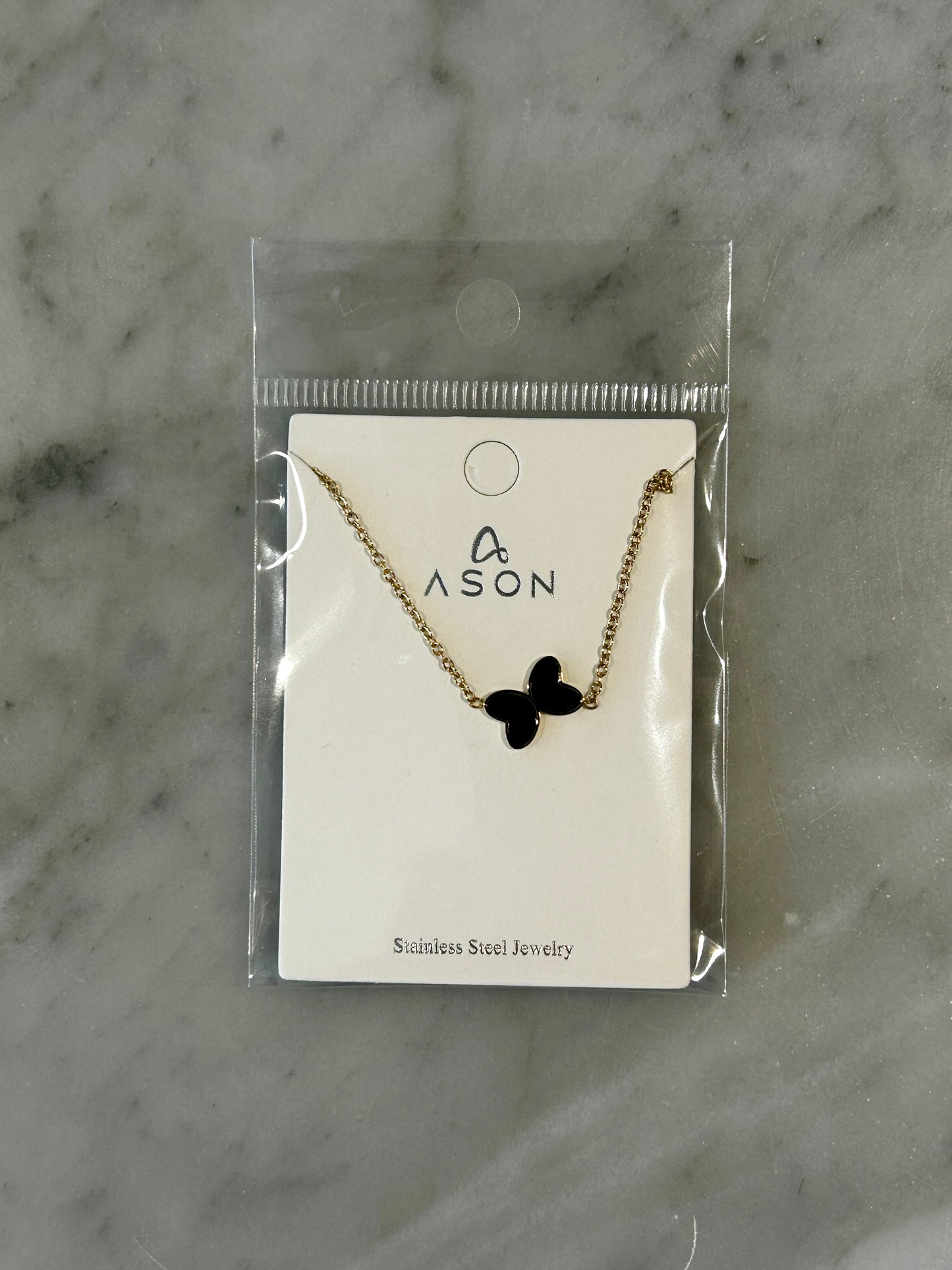 Butterfly Kisses Necklace- Black