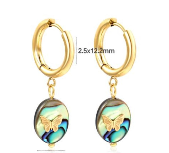 Abalone Butterfly Earrings