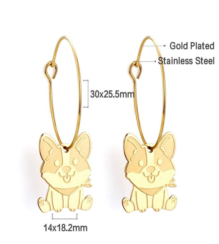 Gold Dog Hoops