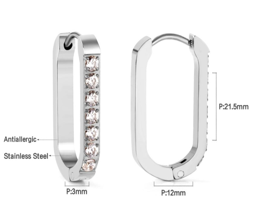 Diamond Rectangle Earrings