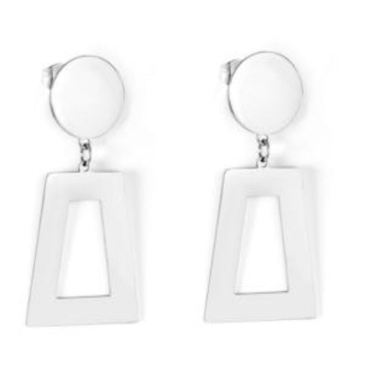 Retro Dangle Earrings- Silver