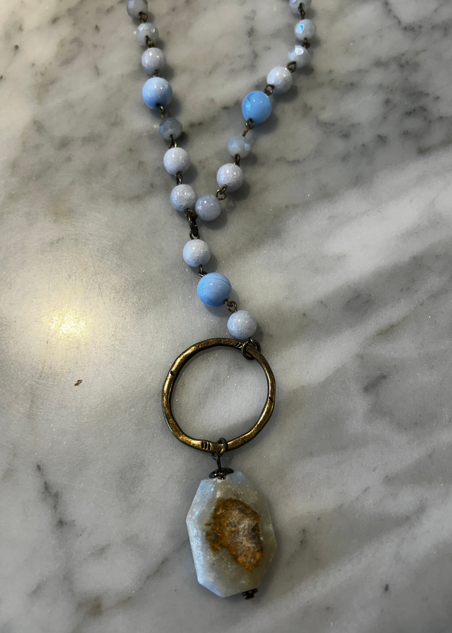 Beaded Necklace- Light Blue