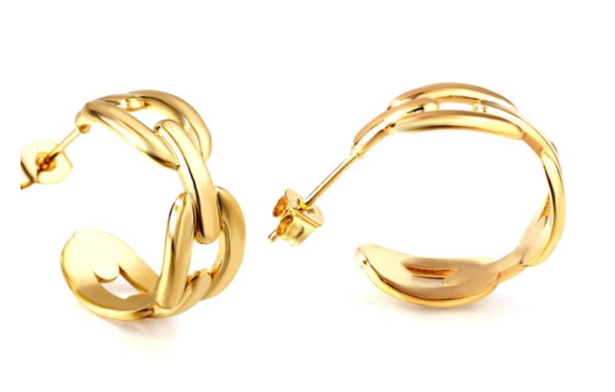 Chain Gold Hoops