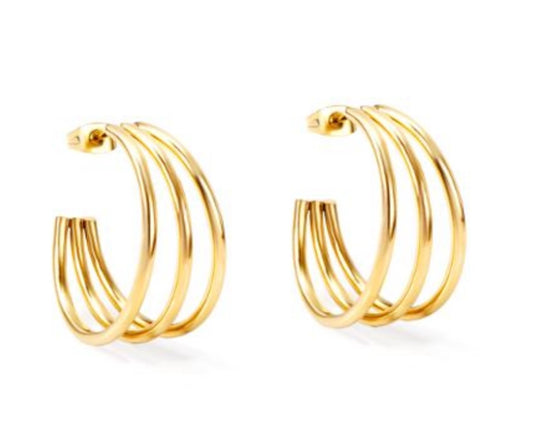 Triple Hoops- Gd