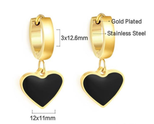 Black Heart Earrings