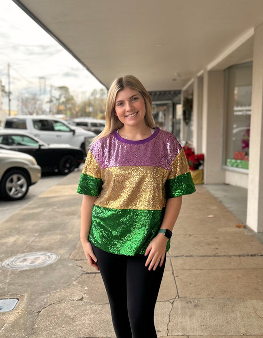 Mardi Gras Sequin Top