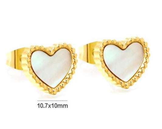 Gold Heart Studs