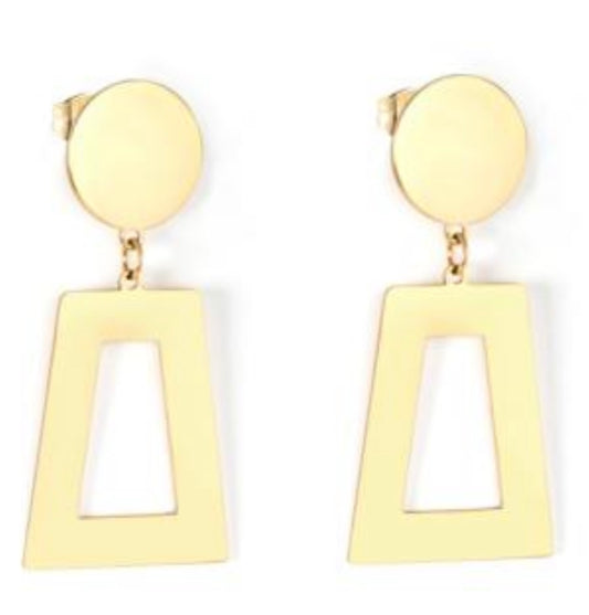 Retro Dangle Earrings- Gold