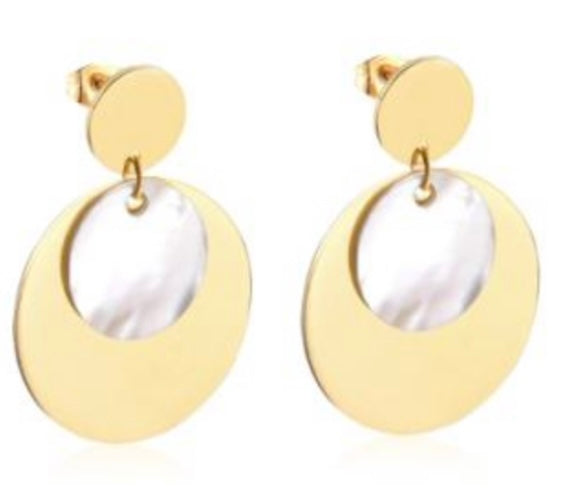 Two Tone Drop Earrings