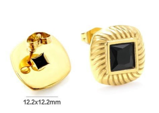 Black Square Earrings