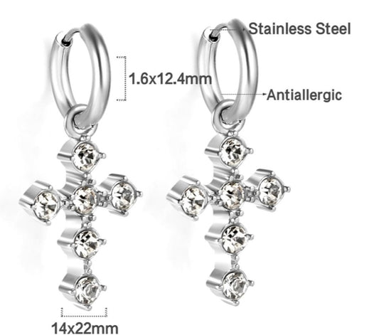 Cross Diamond Earrings