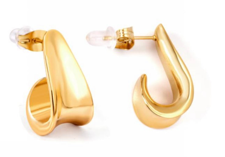 Elegant Stud Earrings- Gold