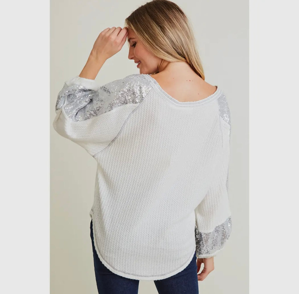The Bonnie Sequin Knit Top