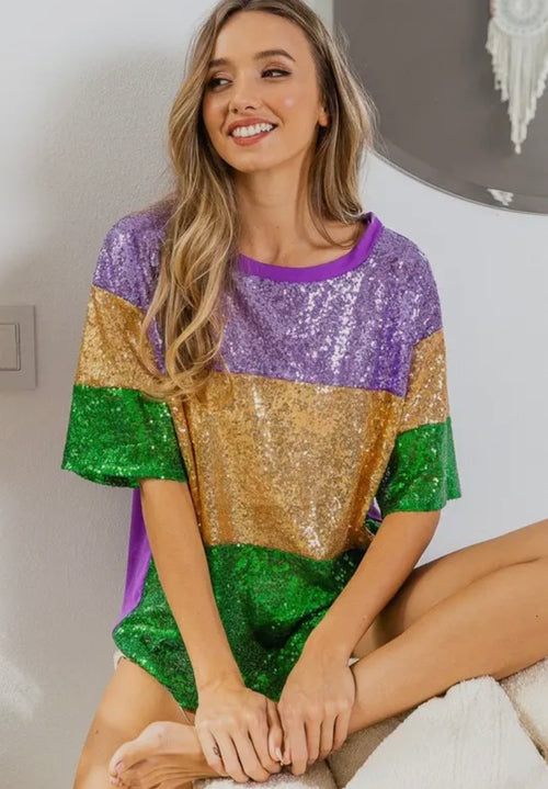 Mardi Gras Sequin Top
