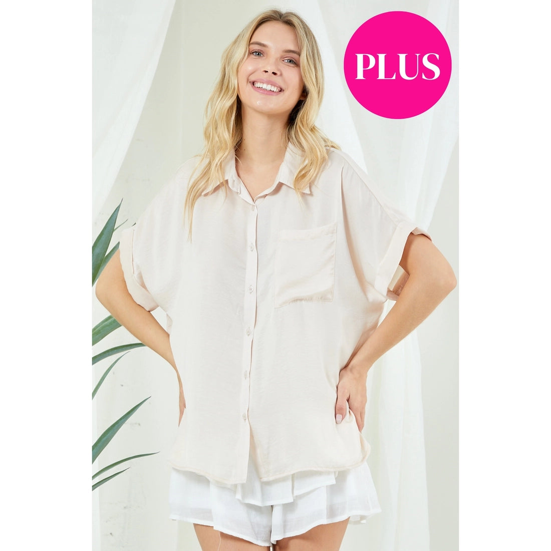 Happy Always Button Down Blouse