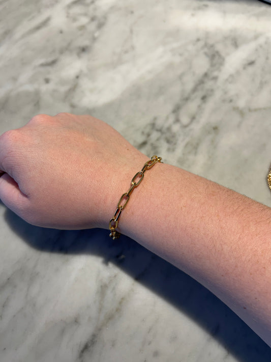 Gold chain adjustable bracelet