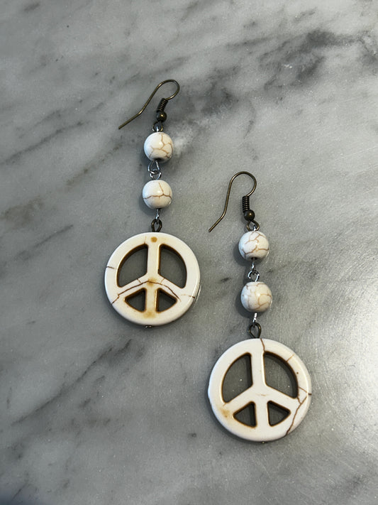 Peace Beaded Earrings