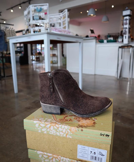 Charming Taupe Leopard Bootie