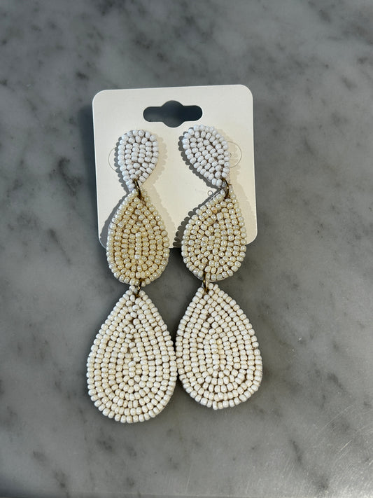 Triple Drop Beaded Earrings