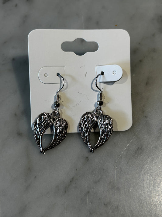Silver Angel Wing Earrings