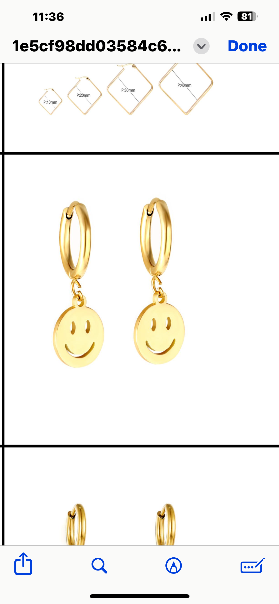 Mini Smiley Earrings- Gold